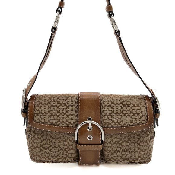 Vintage Coach Soho Signature C's Brown Shoulder Bag - Picture 1 of 15